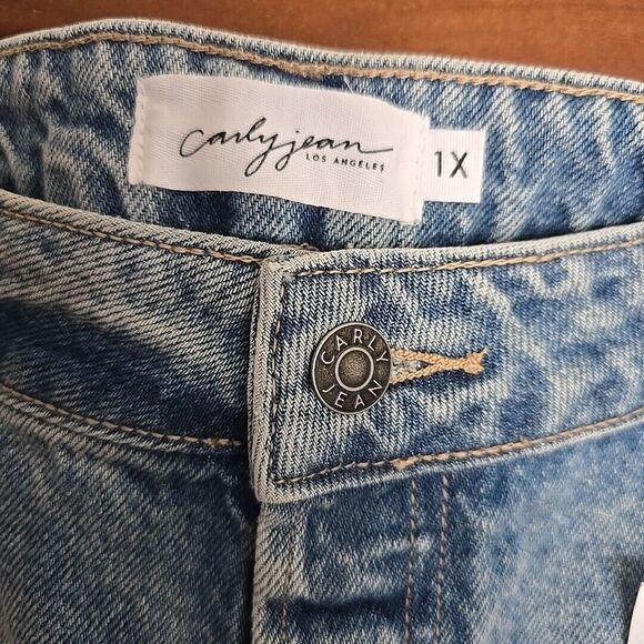 Carly Jean Topanga Jeans Los Angeles Distressed Size 1X NWT Wide Leg 90s Y2K - Picture 3 of 11